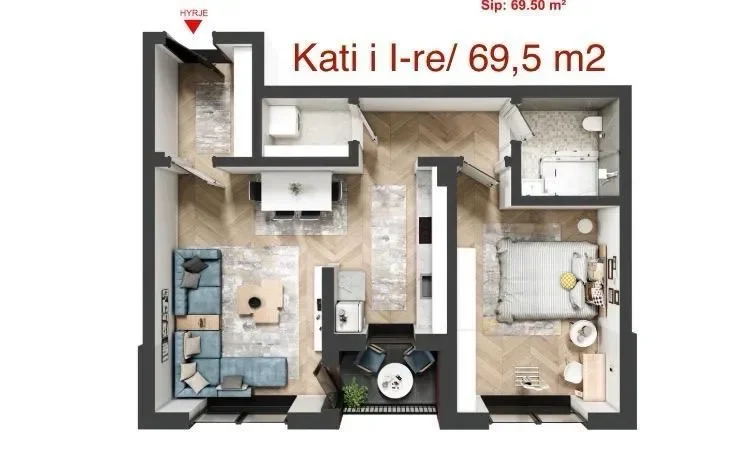 Apartament • 69.5m2