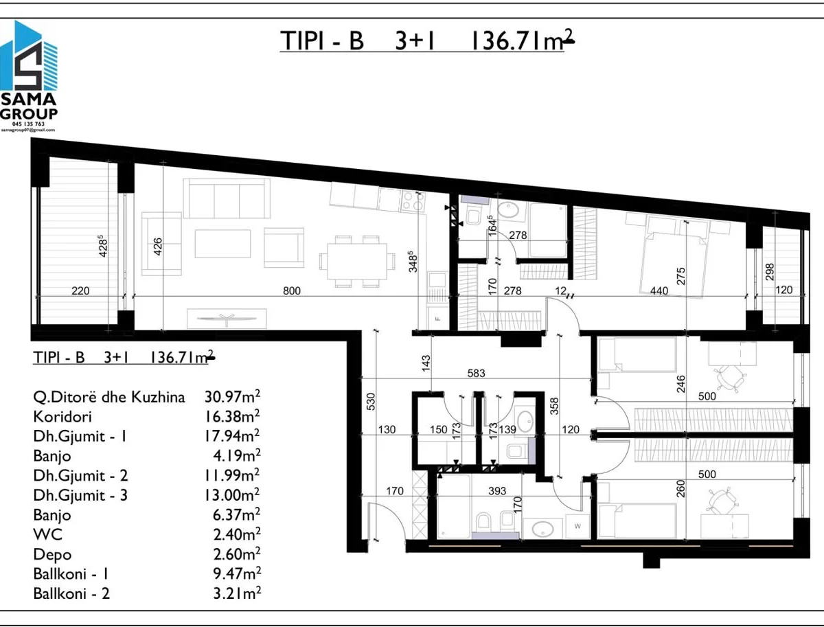 Apartament • 136.71m2 4
