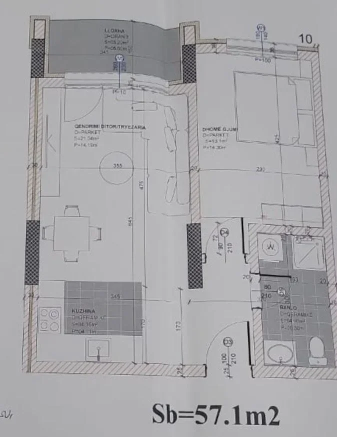 Apartament • 57.1m2 2