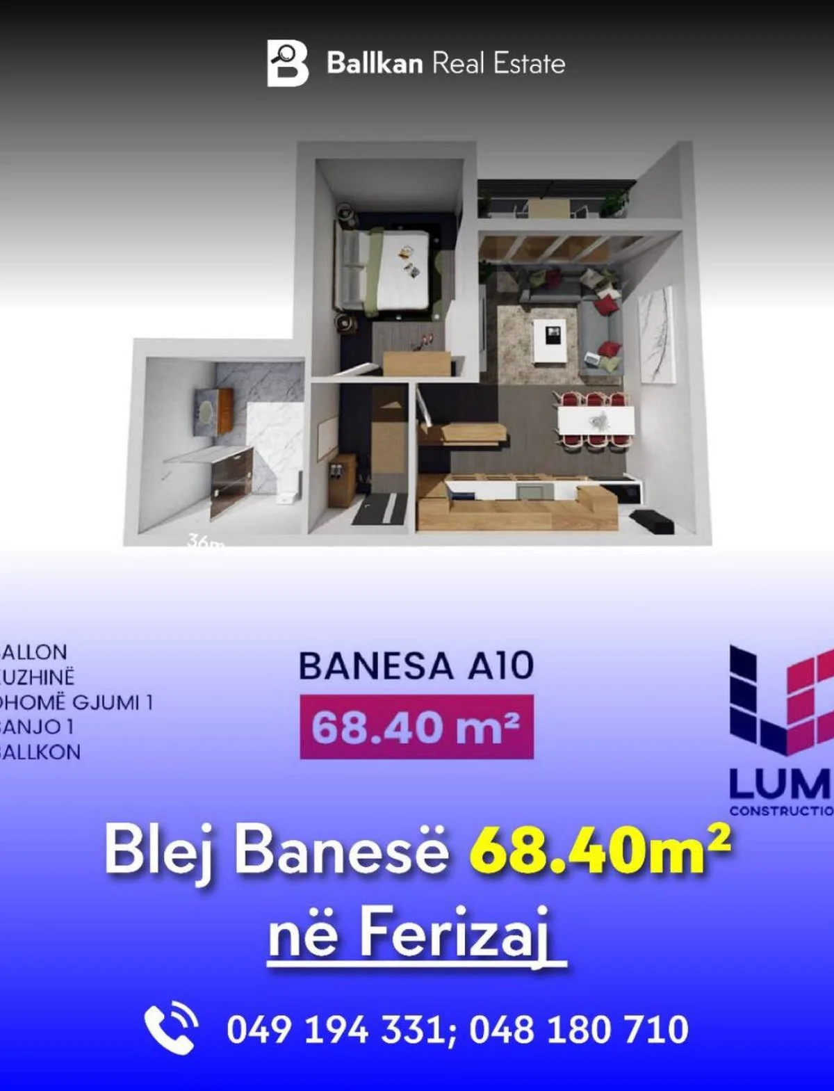Apartament • 68.40m2 2