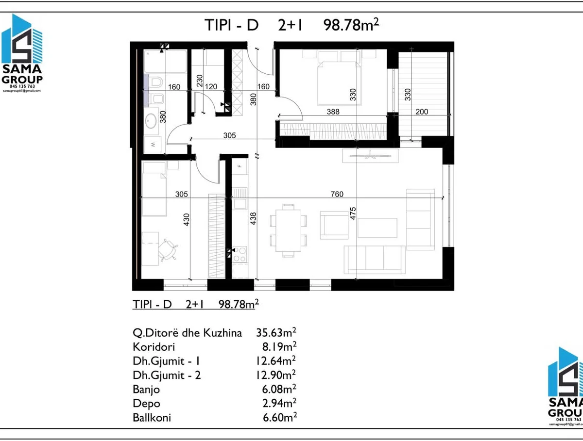 Apartament • 98.78m2 4