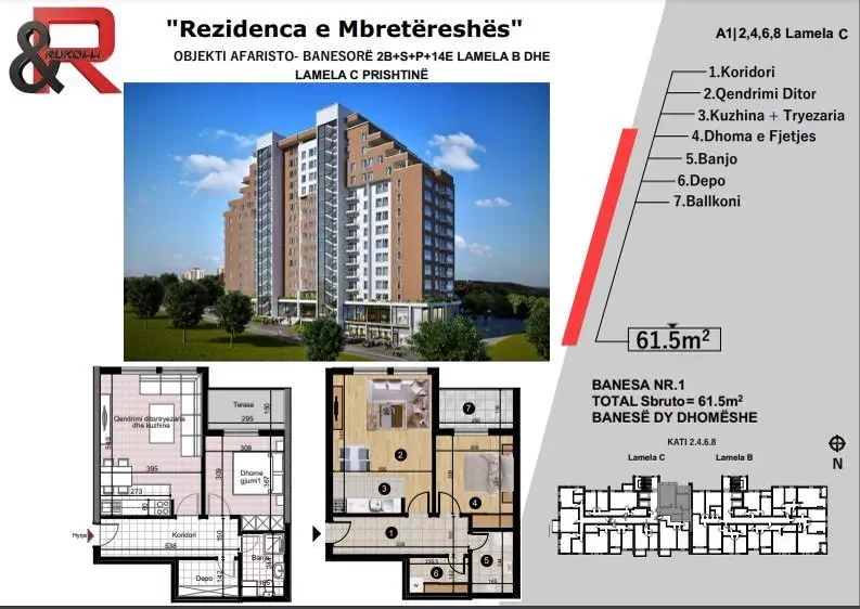 Apartment • 61.5m2