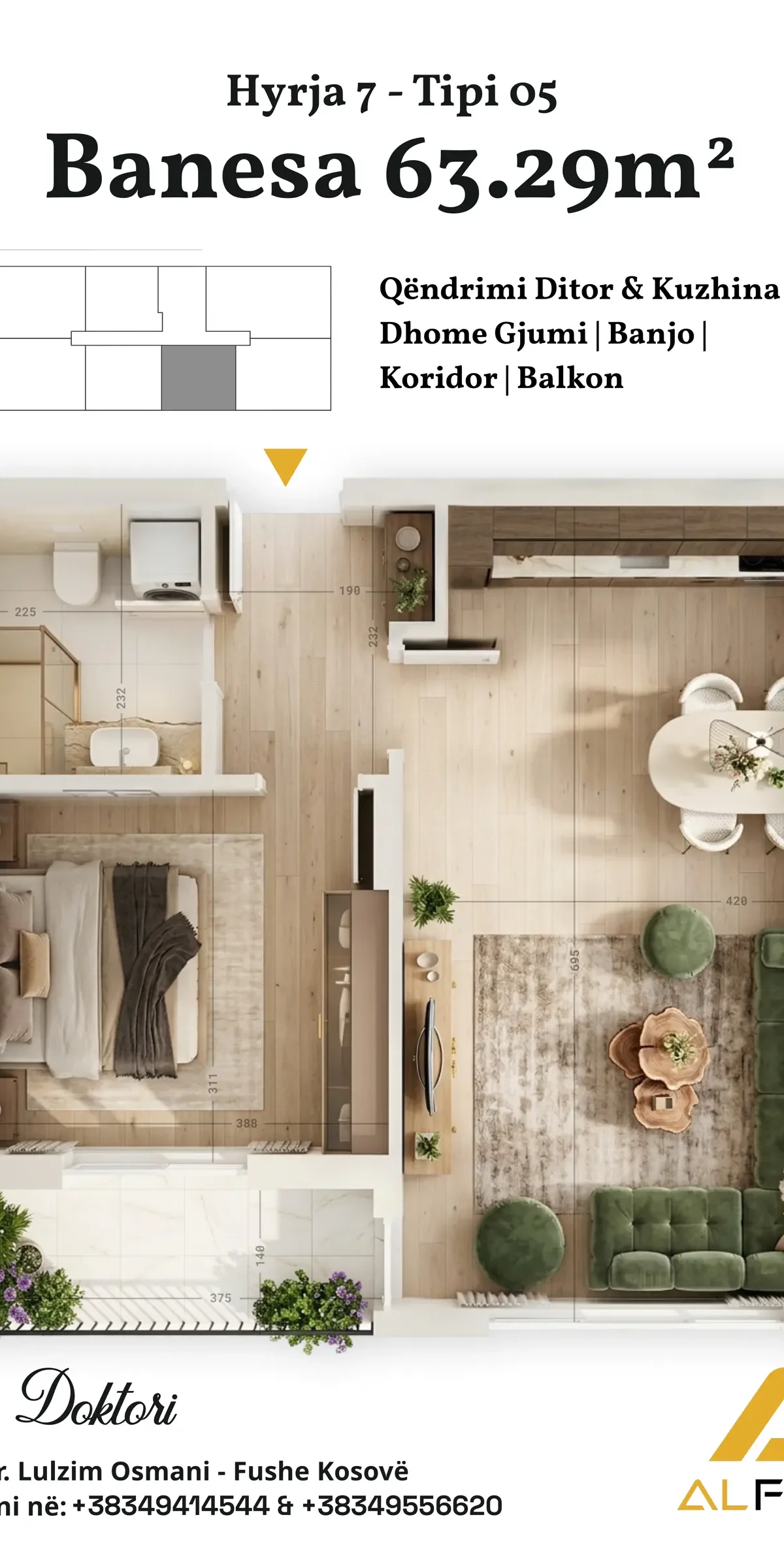 Apartment • 63.29m2