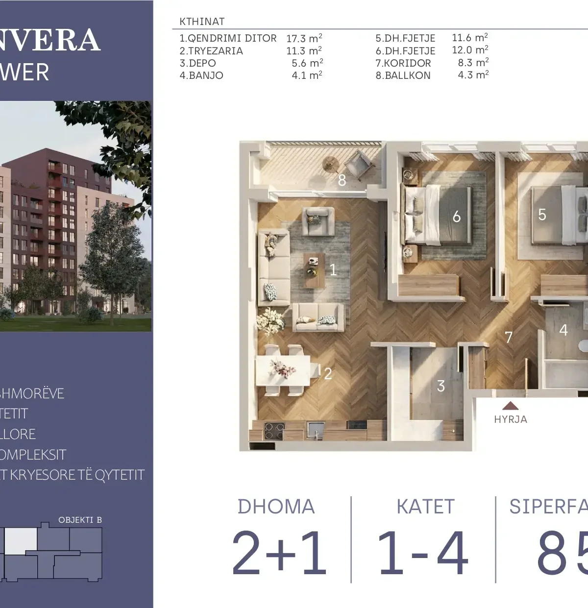 Apartament • 85.3m2