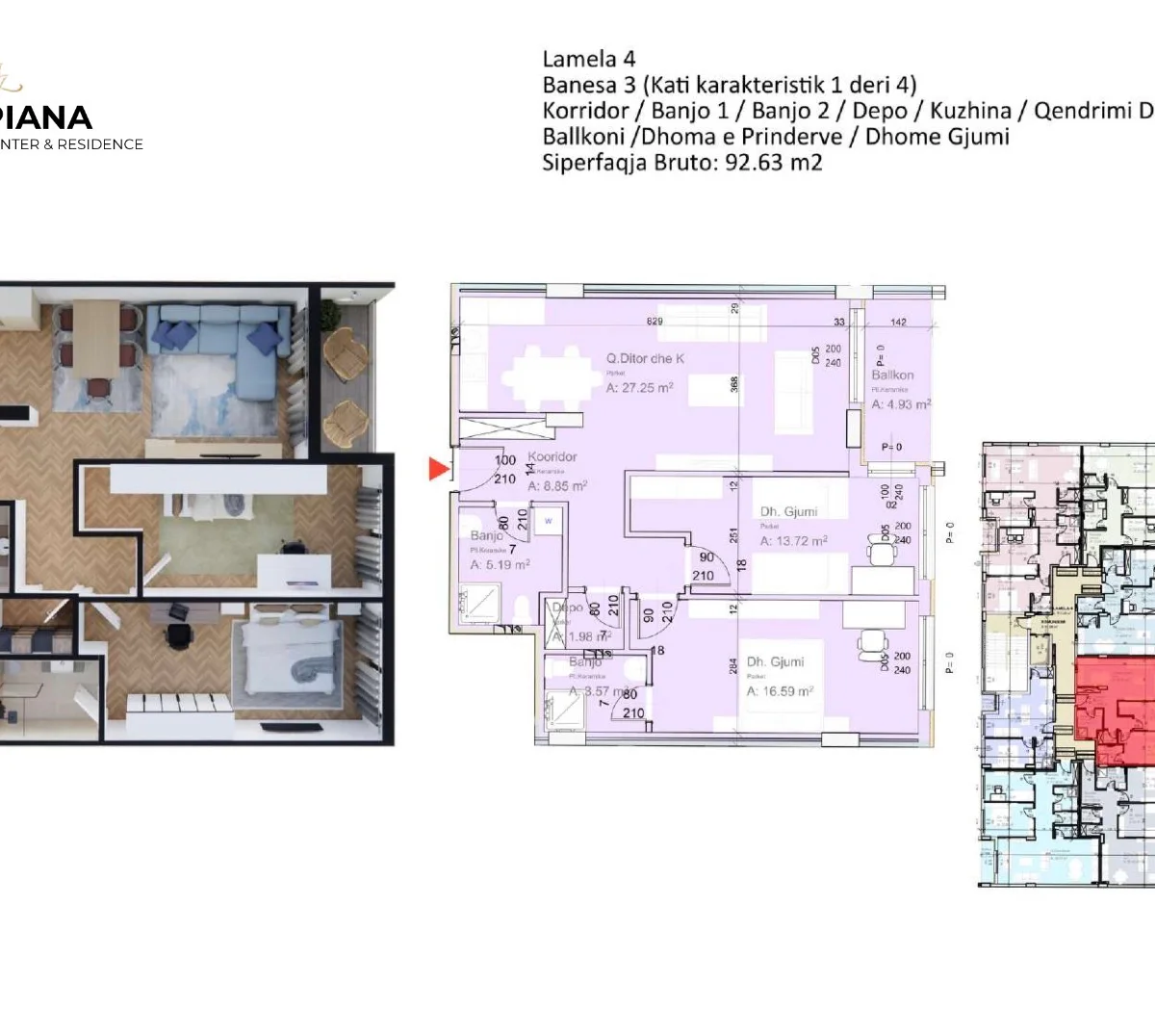 Apartament • 92.63m2
