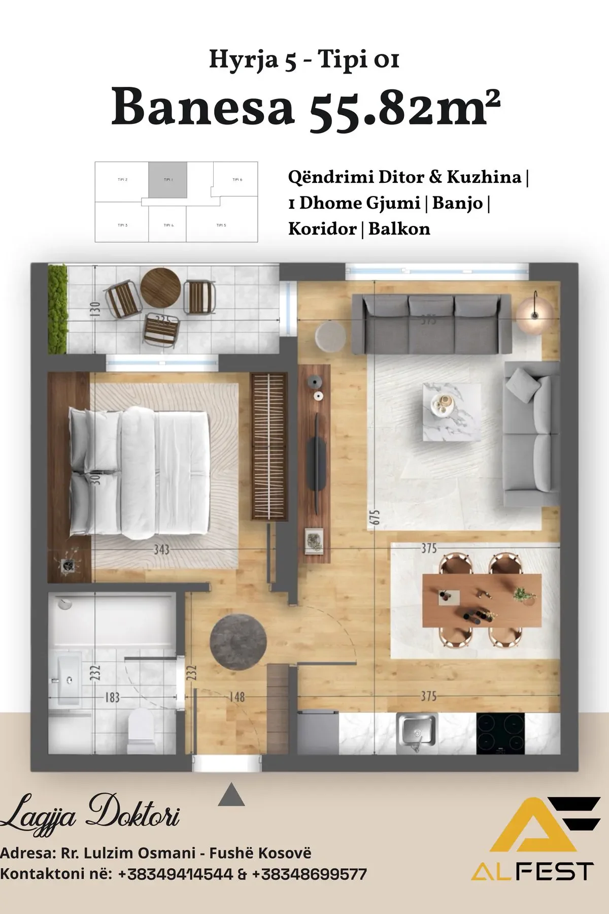 Apartment • 55.82m2