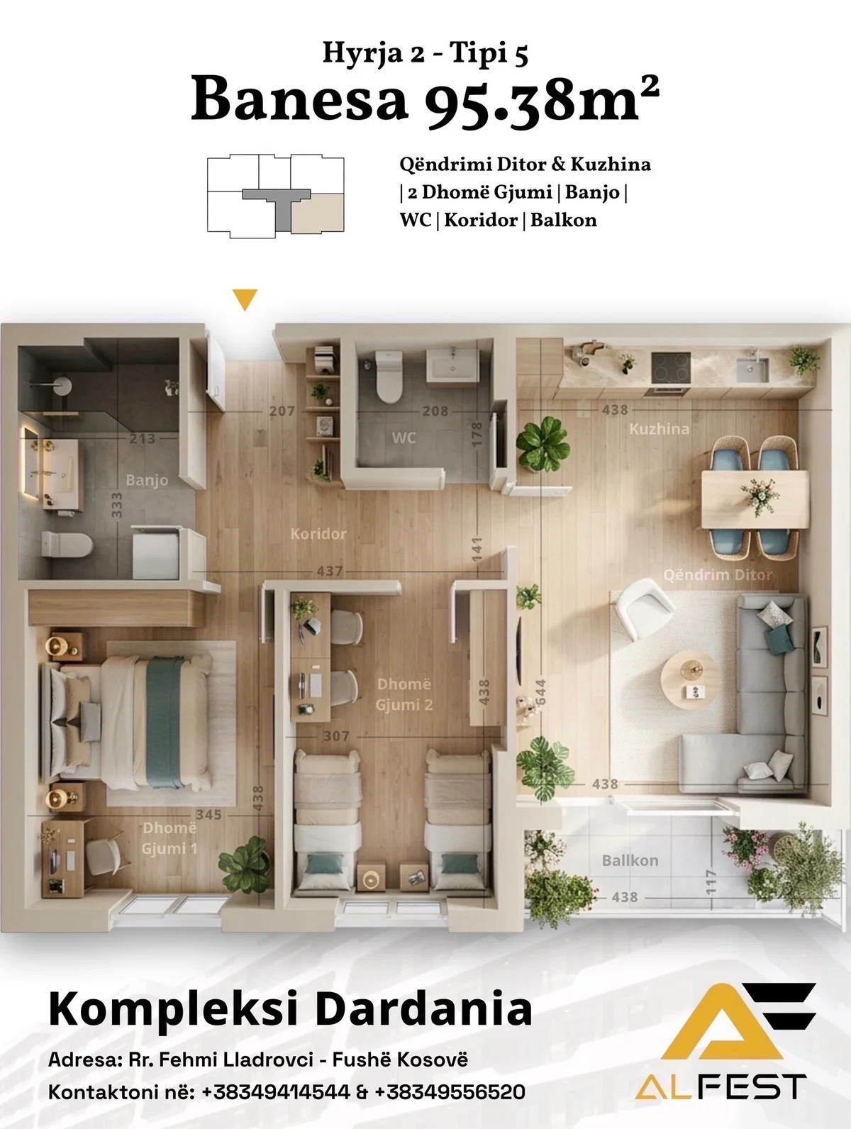 Apartament • 95.38m2