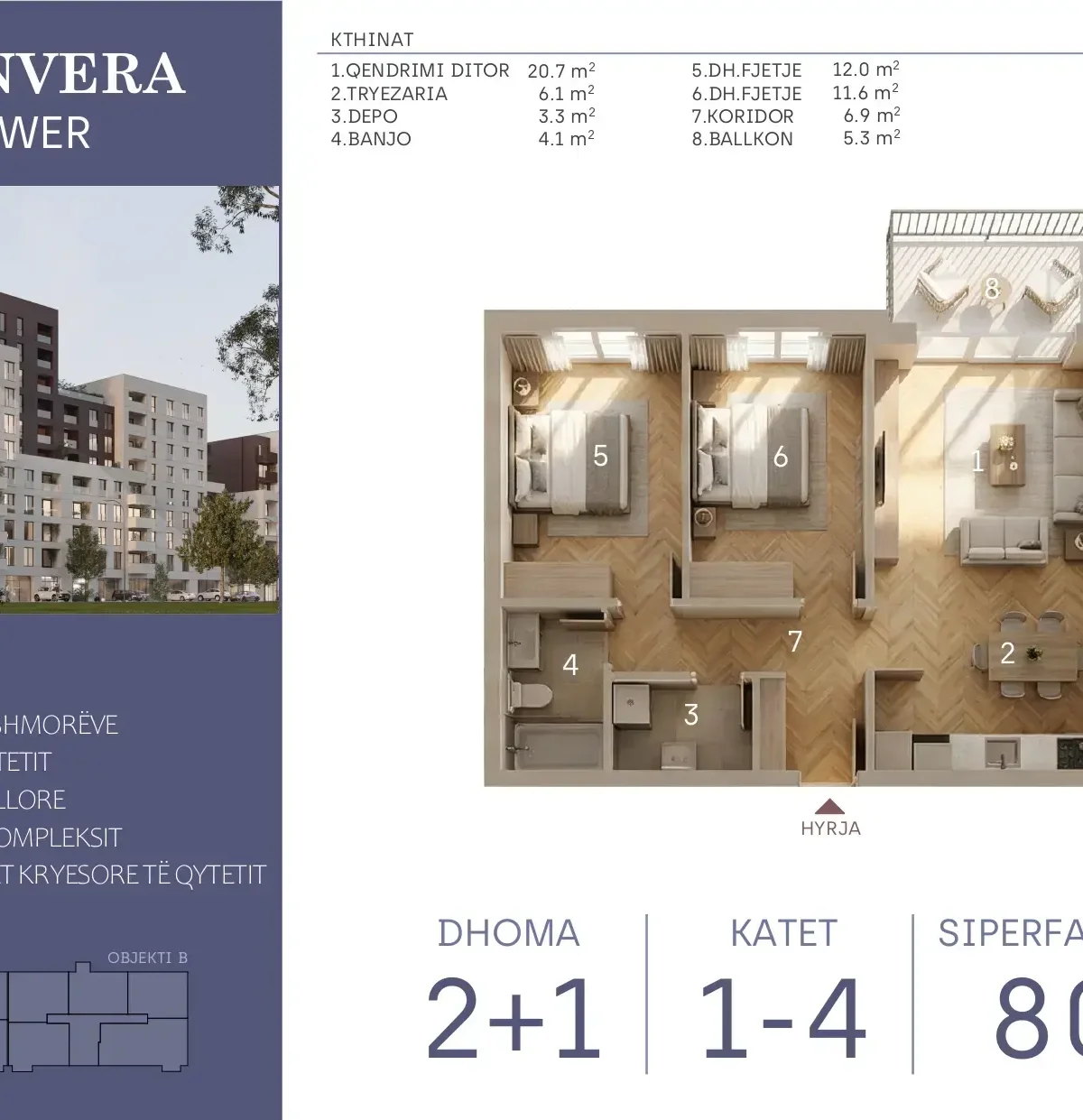 Apartament • 80.1m2