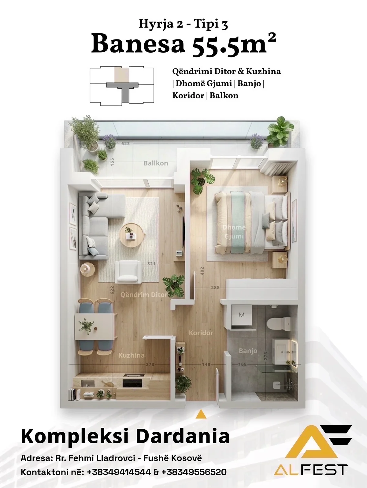 Apartament • 55.5m2